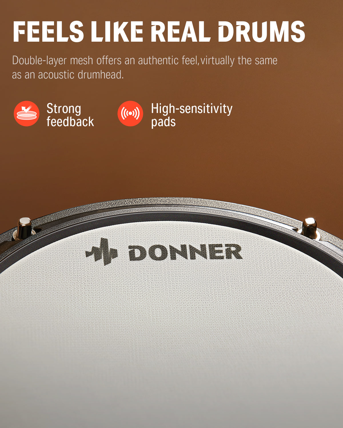 Donner DED-80 Best Electronic Drum Kit For Beginners with Headphones/Drum Throne-Black##