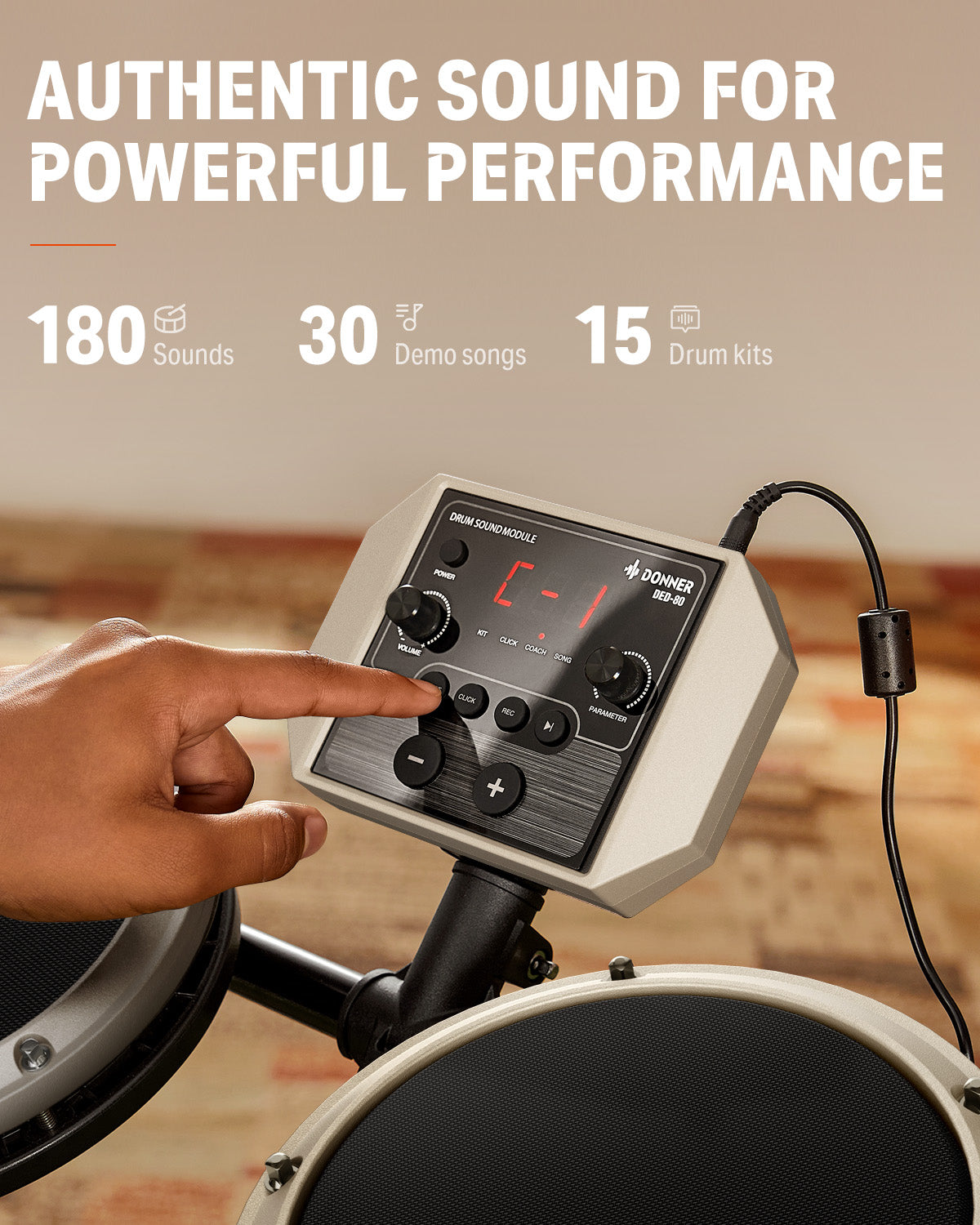 Donner DED-80 Best Electronic Drum Kit For Beginners-White##