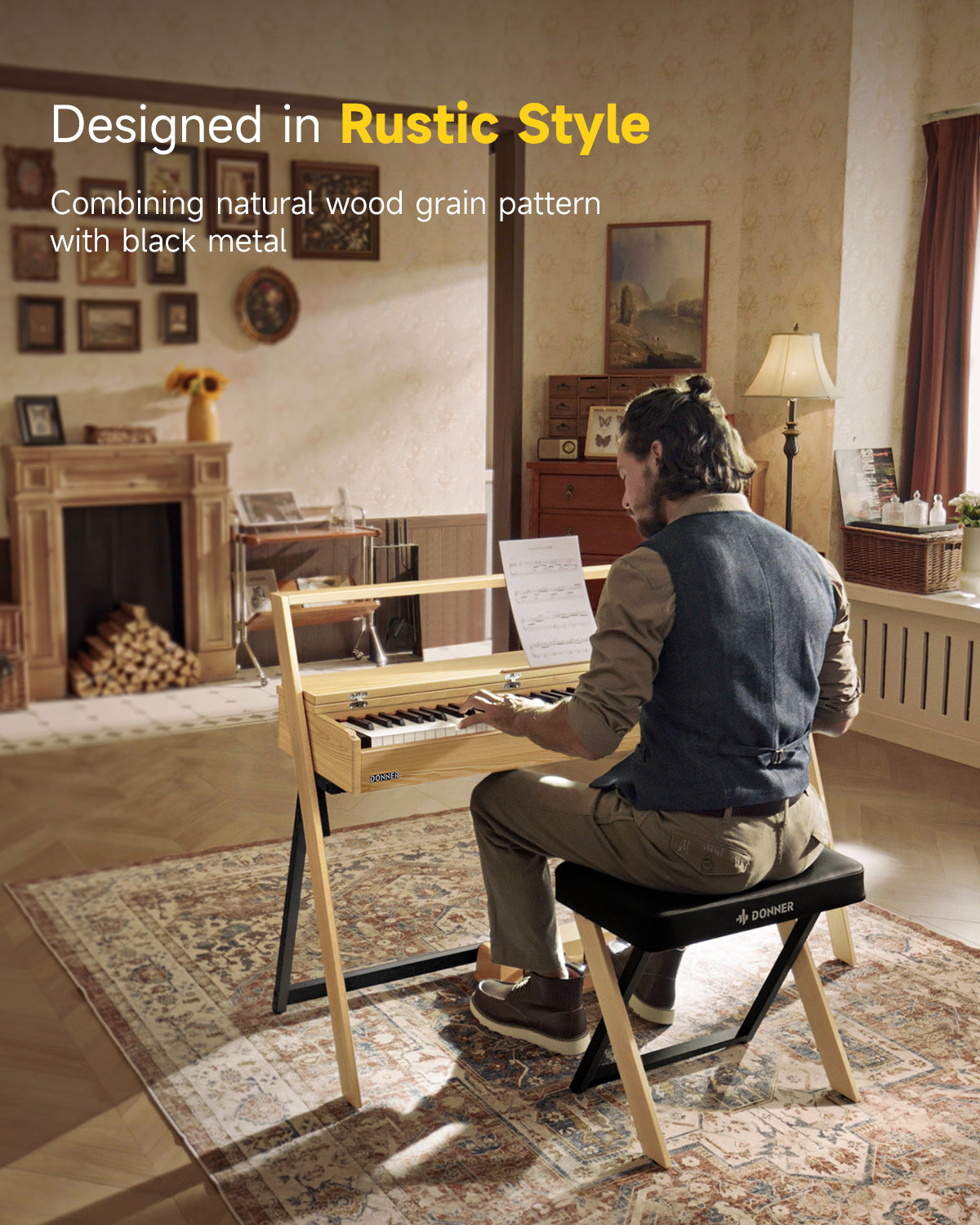 Donner OURA™ R300 Hammer Action Rustic Digital Piano