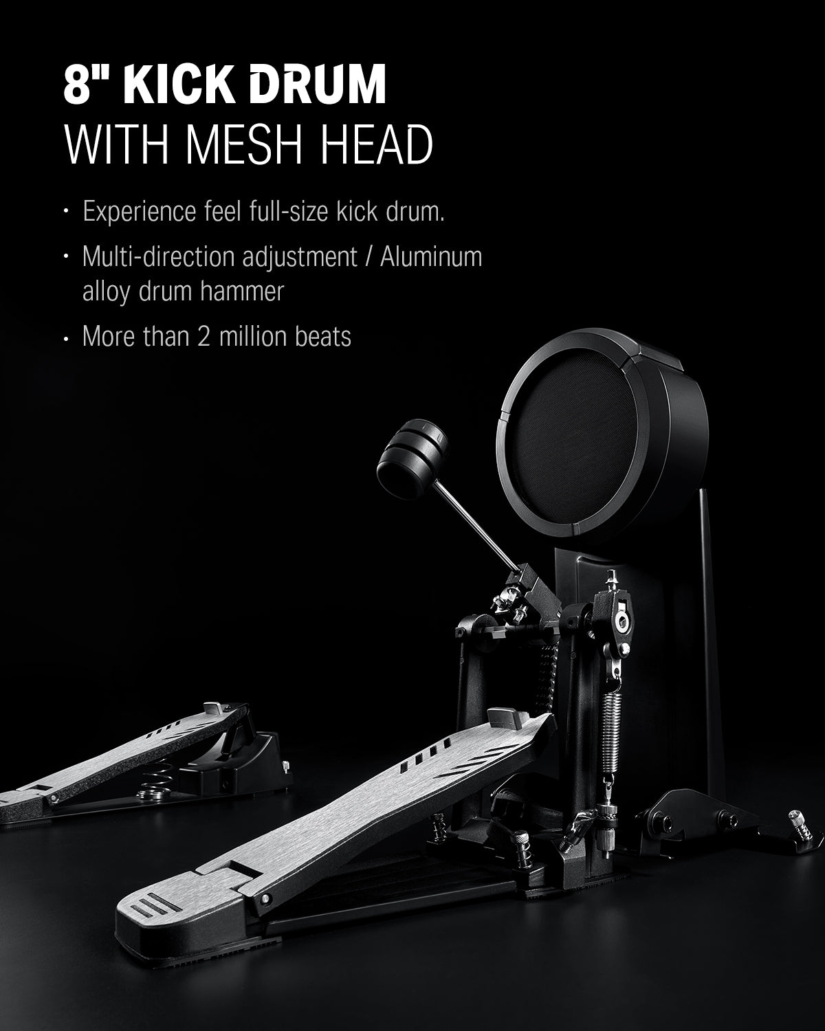 Donner DED-500 Electric Drum Set with Industry Standard Mesh Heads and Included BD Pedal for Optimal Performance and Feel - USB Professional Studio Integration-DED500##
