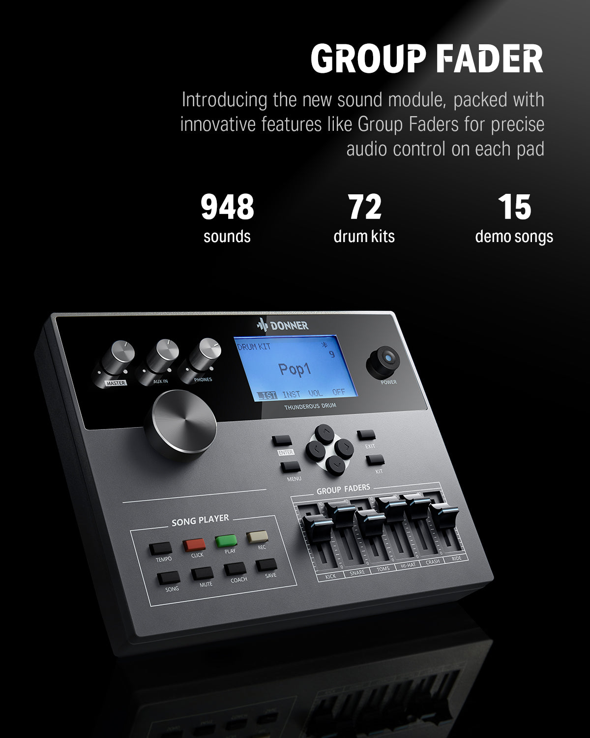 Donner DED-500 PRO Electronic Drum Set with Industry Standard Mesh Heads, Moving HiHat, and Included BD Pedal for Optimal Performance and Feel Plus USB Professional Studio Integration Australia-DED500 PRO##