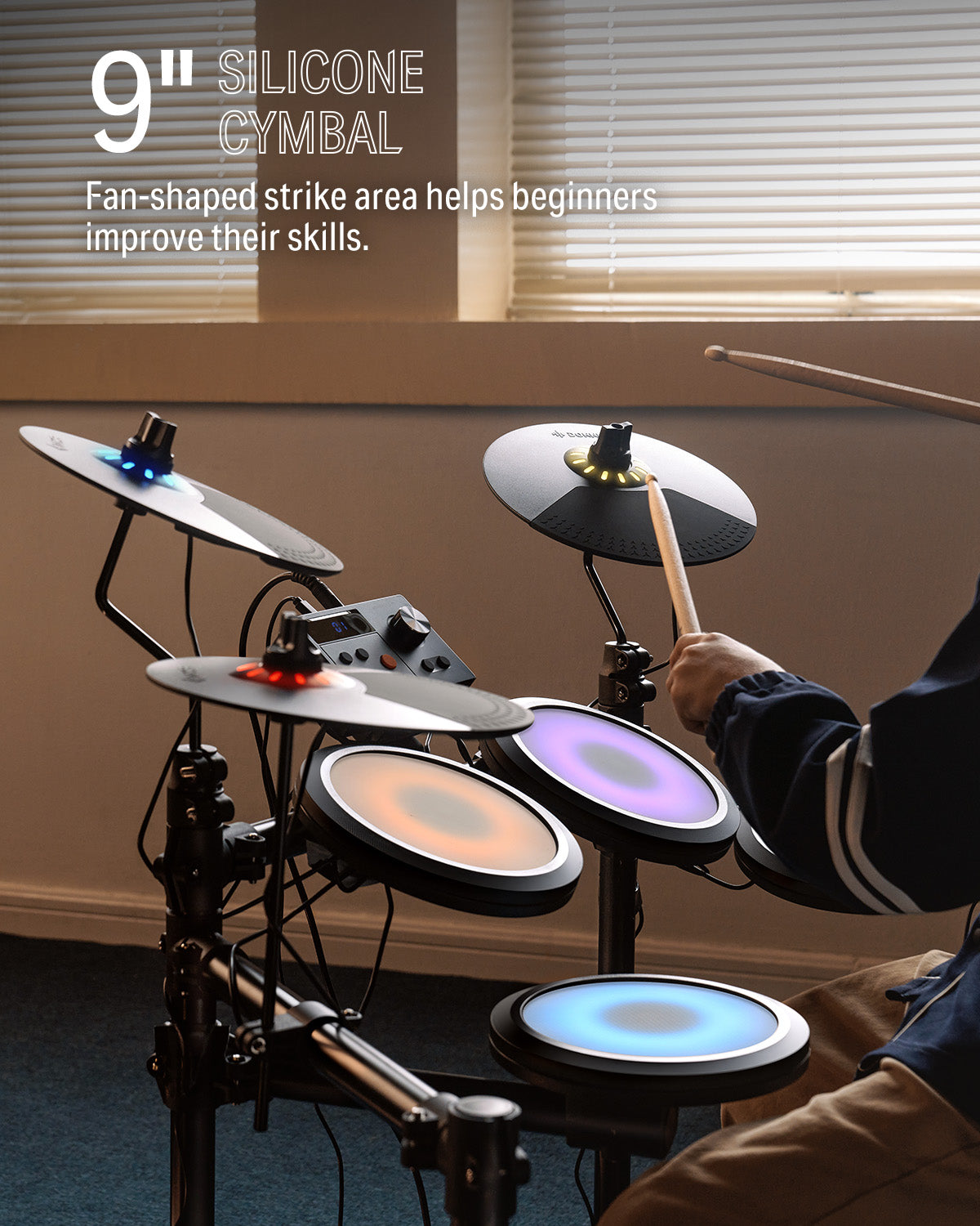 Donner DED-70 Electric Drum Set For Kids-Basics with Light##