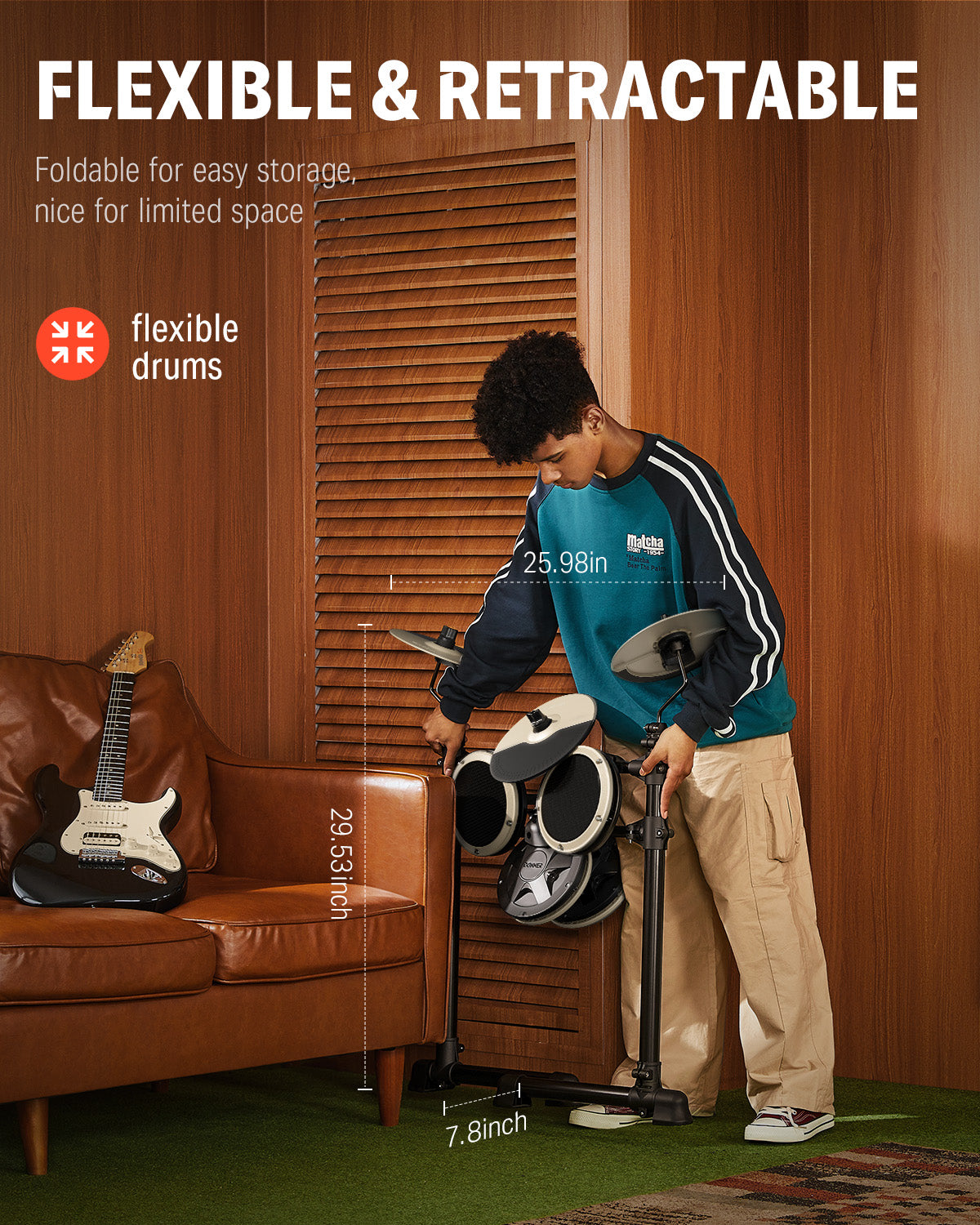 Donner DED-80 Best Electronic Drum Kit For Beginners-White##