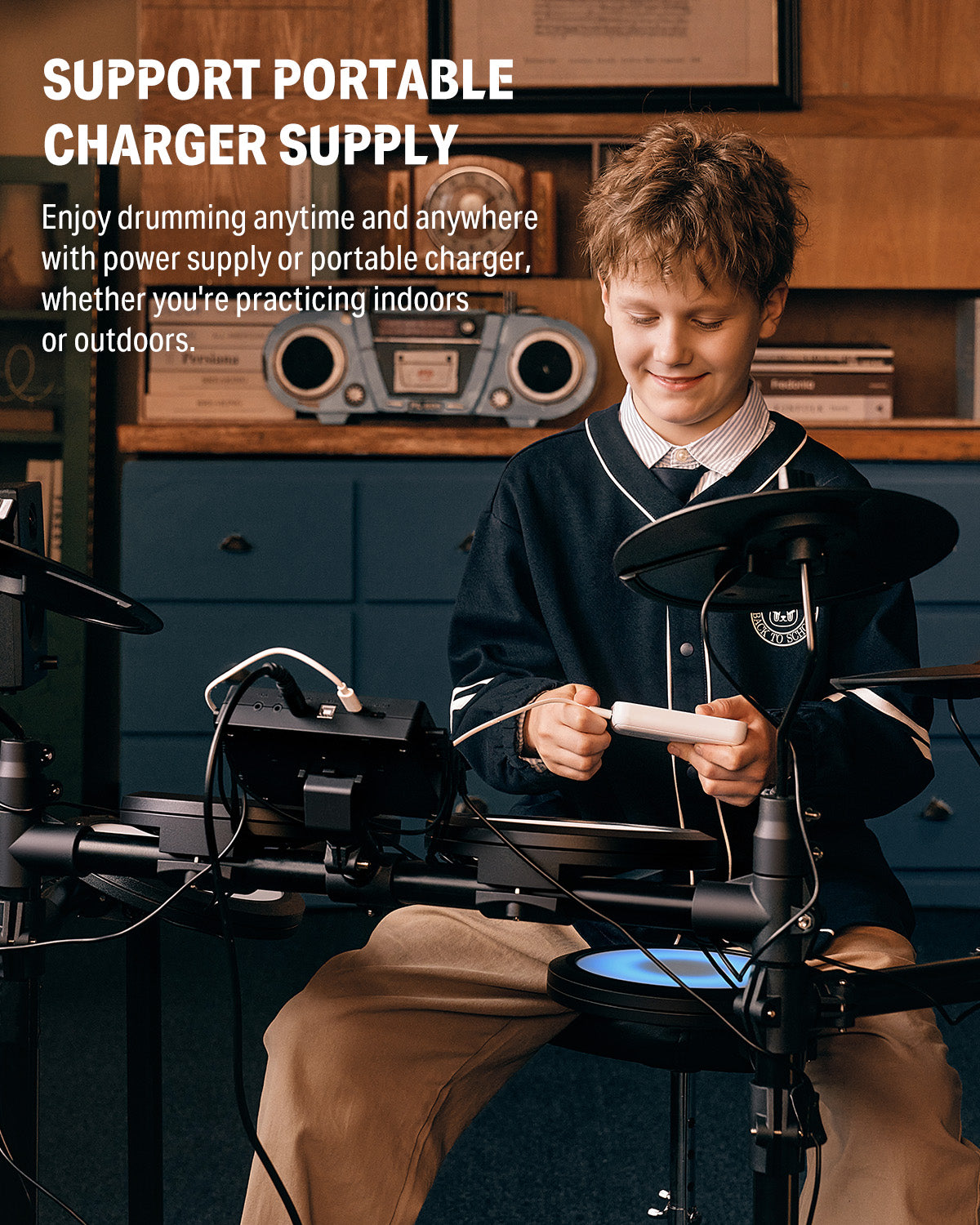 Donner DED-70L Electronic Drum Set With LED Light