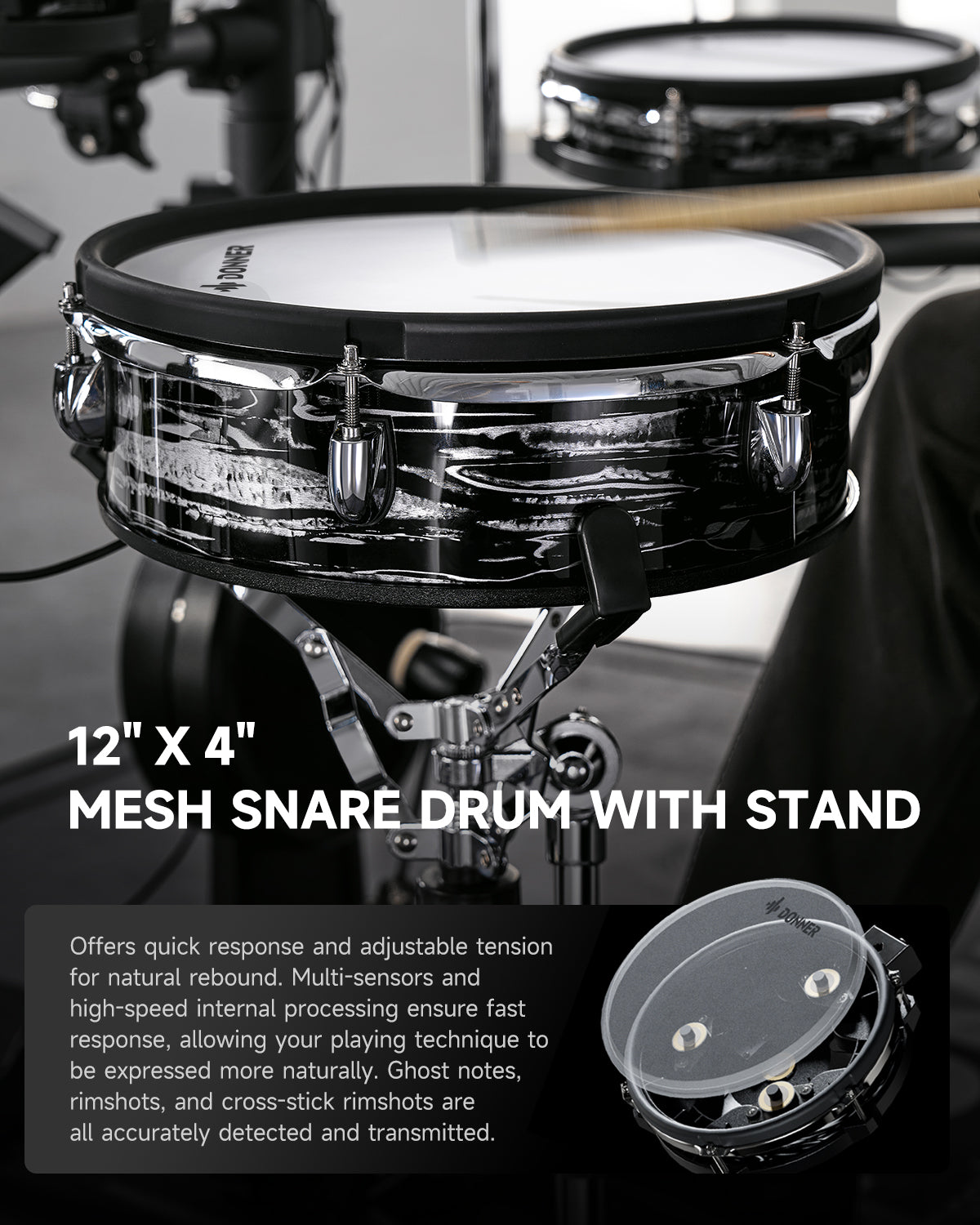 Donner BEAT MAX 5-Drum 4-Cymbal Electronic Drum Set