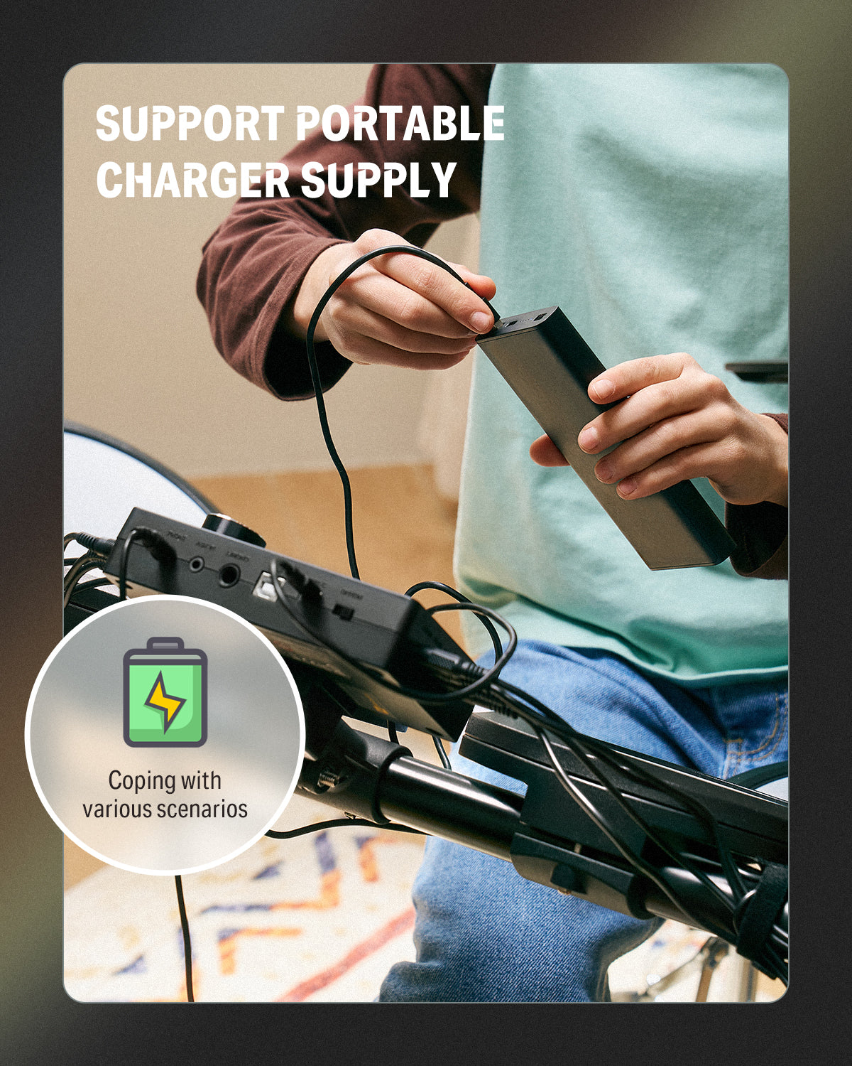 Donner DED-70 Electric Drum Set For kids beginners with Quiet Mesh Drum Pads, 5 drums 3 cymbal