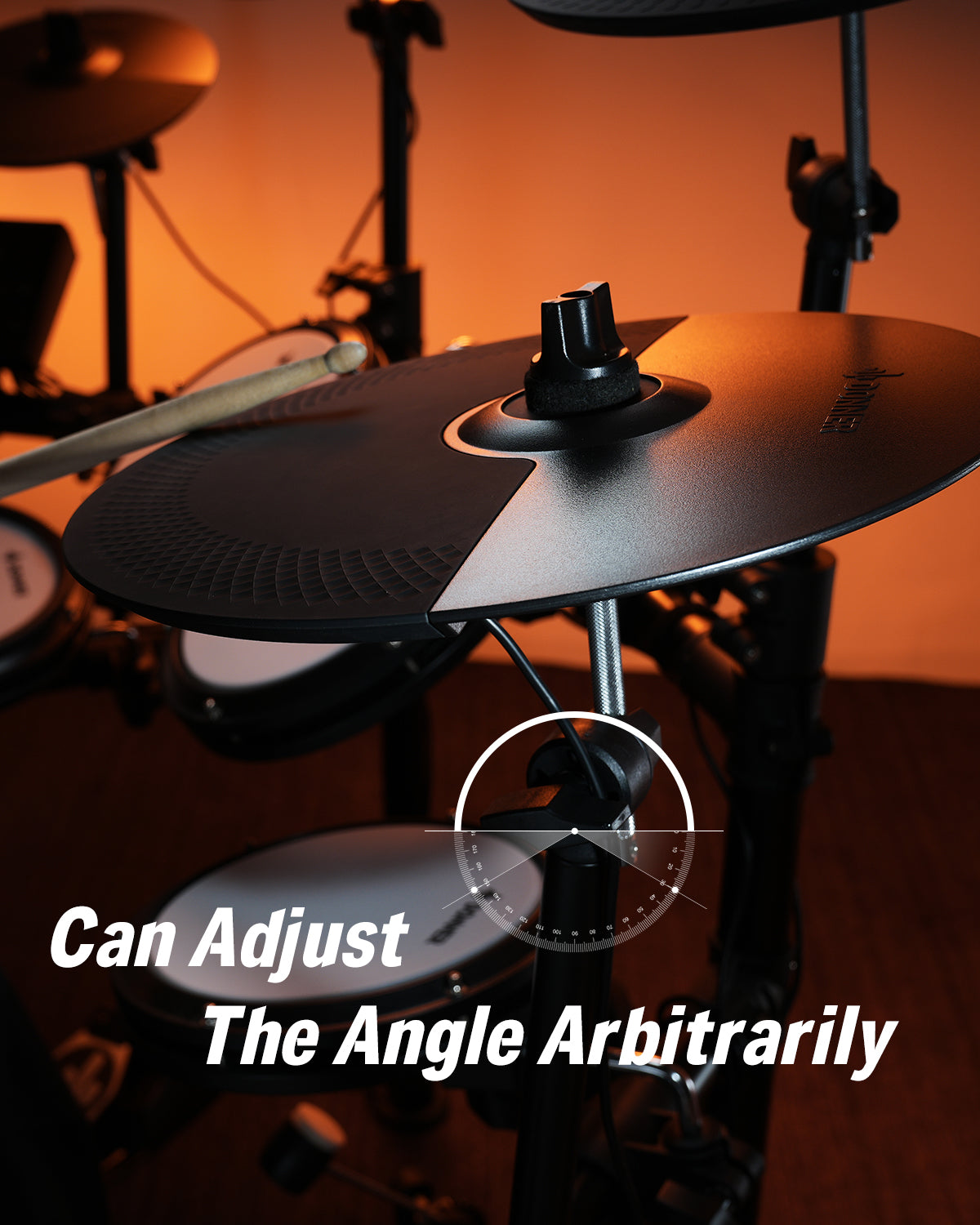 Donner Mute Cymbal Set with 12-inch Cymbals and Cymbals Stand For DED-200 Expansion
