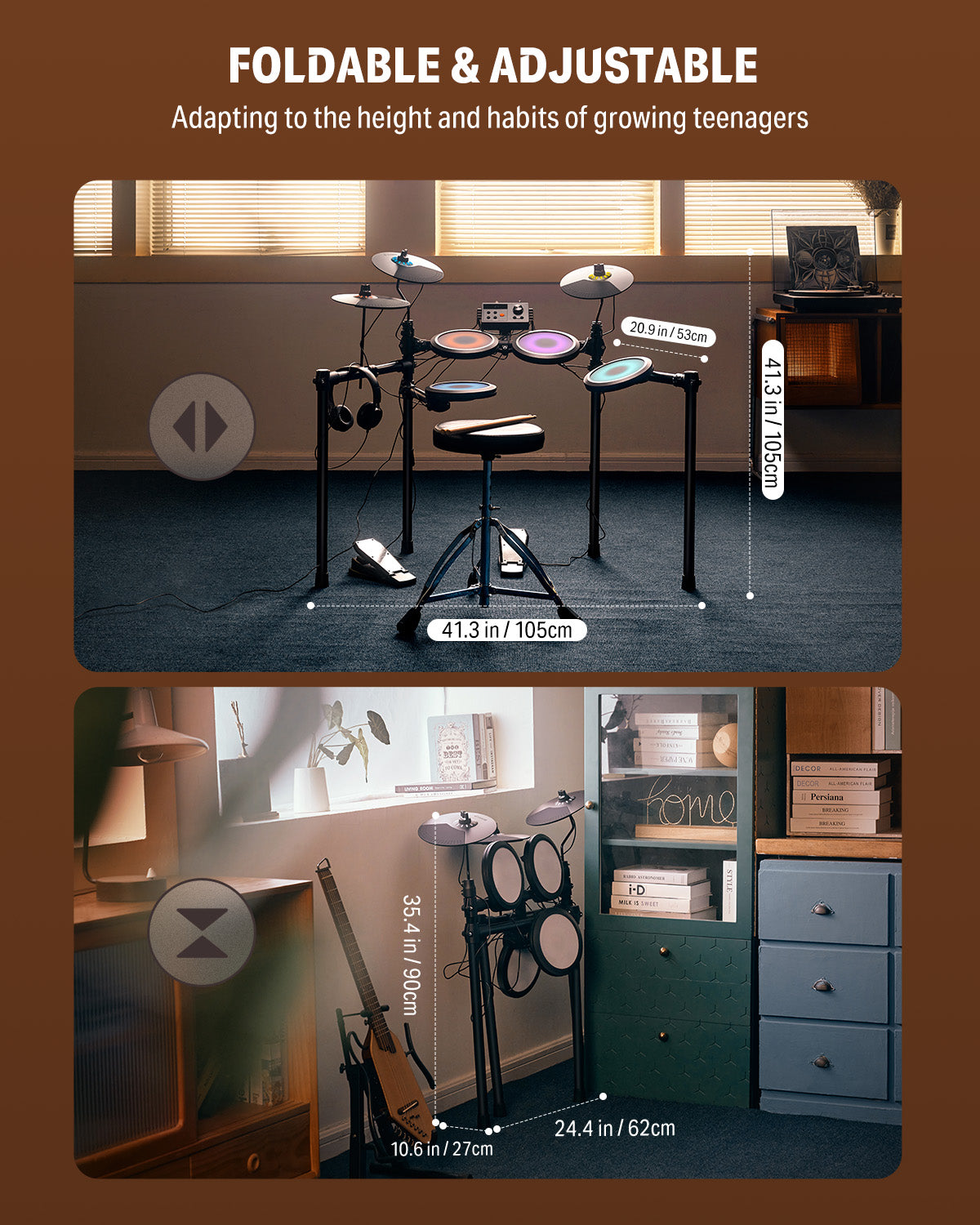 Donner DED-70L Electronic Drum Set With LED Light