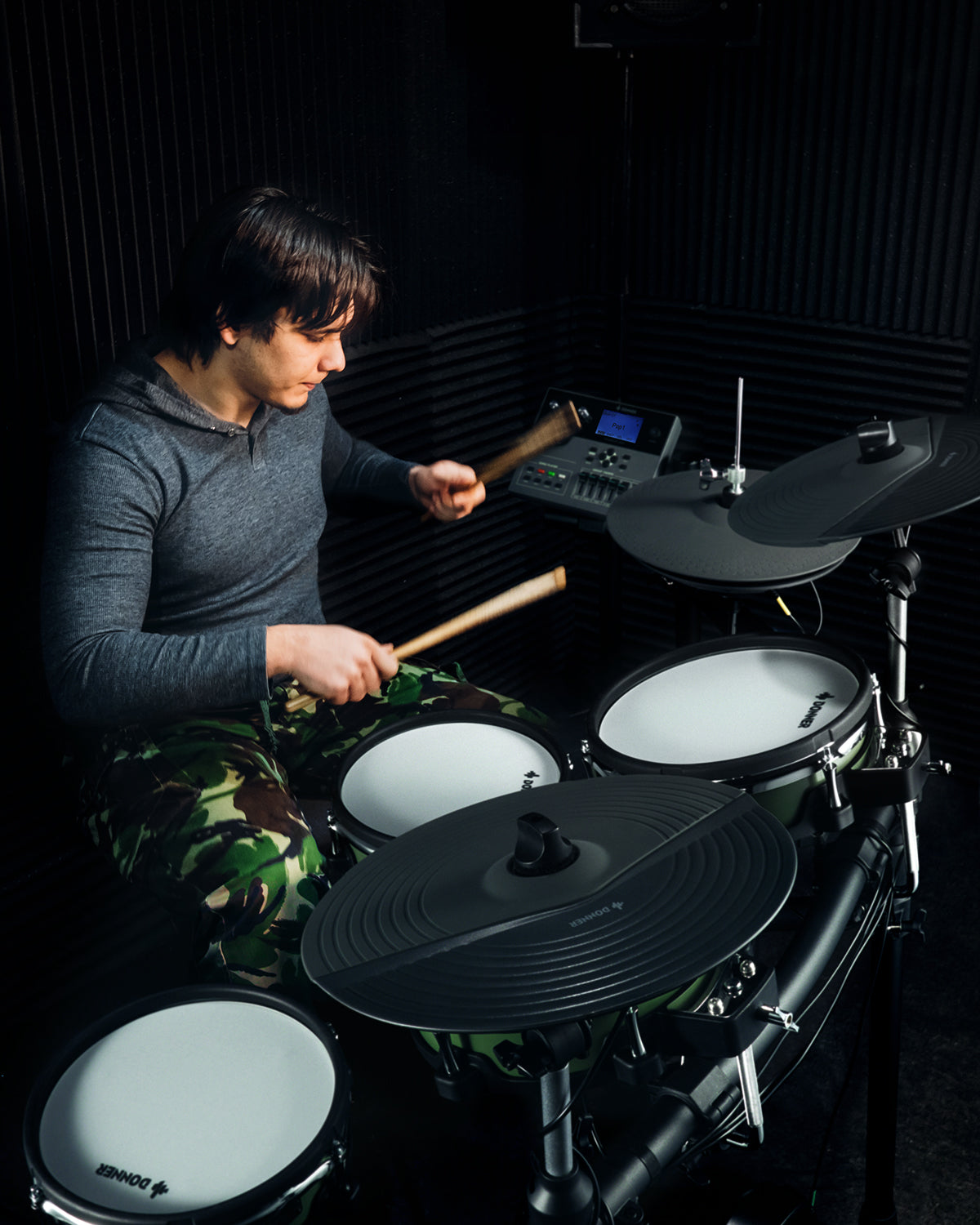 Donner DED-500 PRO Electronic Drum Set with Industry Standard Mesh Heads, Moving HiHat, and Included BD Pedal for Optimal Performance and Feel Plus USB Professional Studio Integration Australia-DED500 PRO##