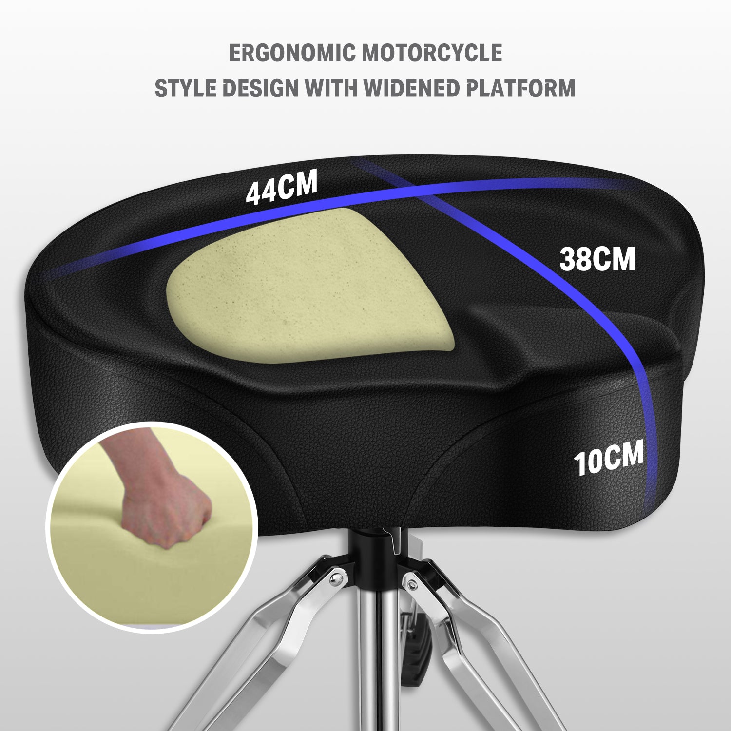 Donner Adjustable Drum Throne Motorcycle Seat Style
