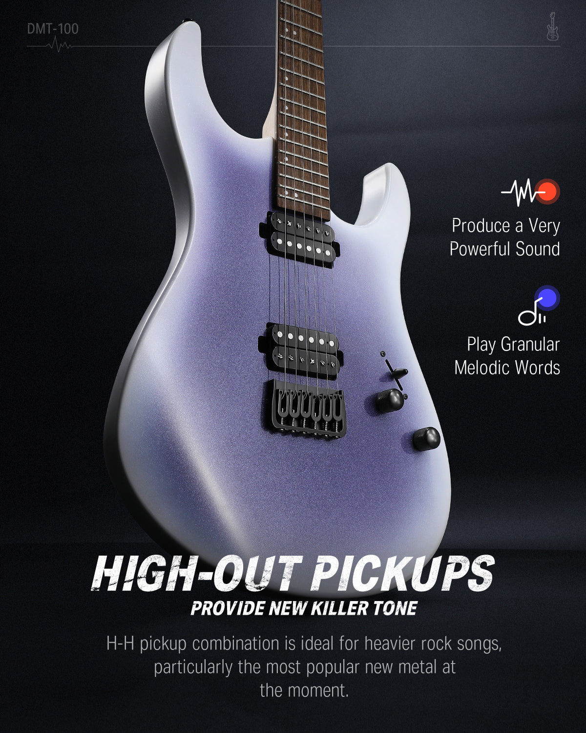 Donner DMT-100 Solid Body Electric Guitar Matte Finish 39 Inch Metal Electric Guitar Beginner Kits