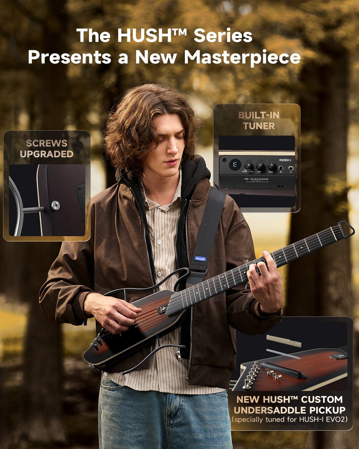 Donner HUSH I Evo2 Guitar-Sunset##