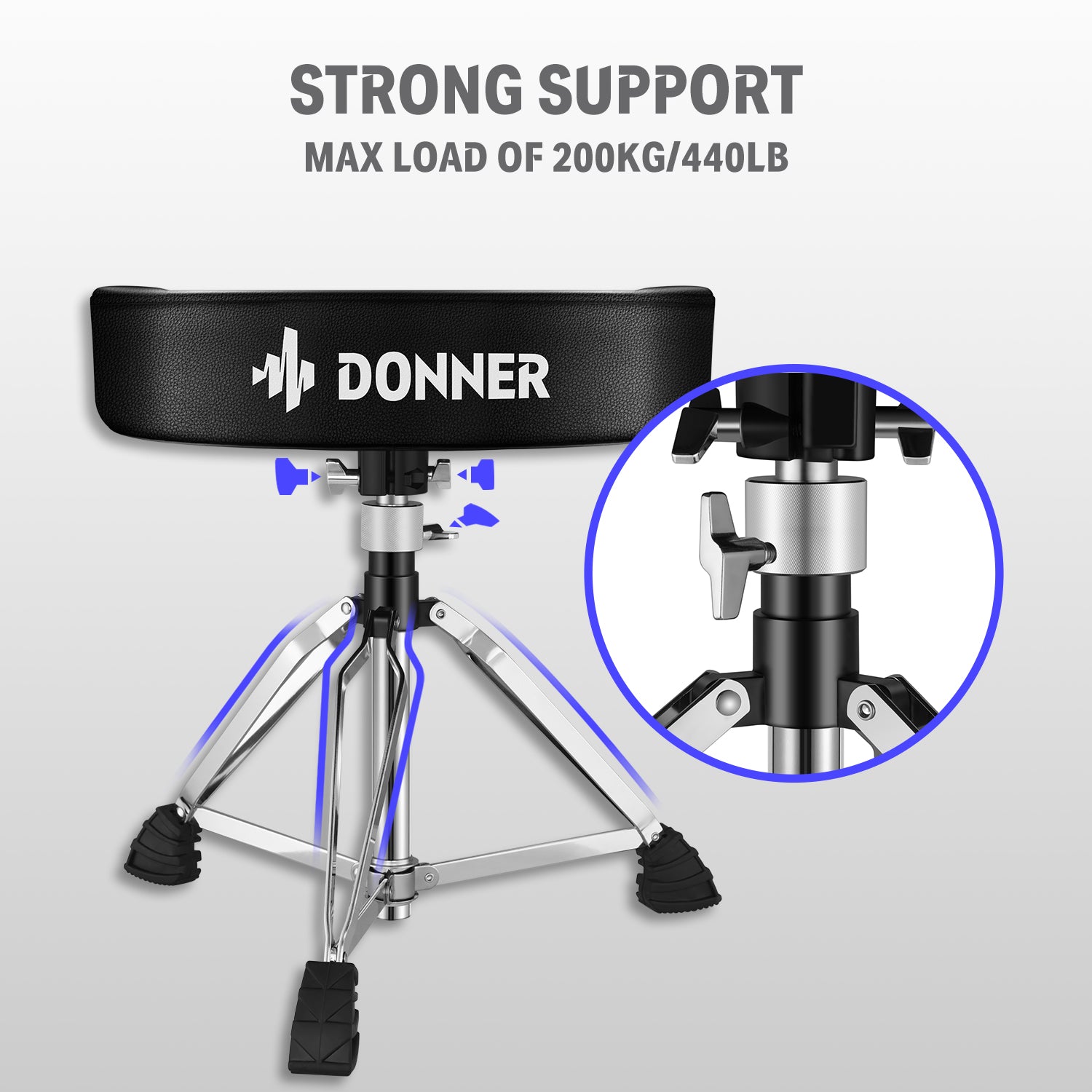 Donner Adjustable Drum Throne Motorcycle Seat Style