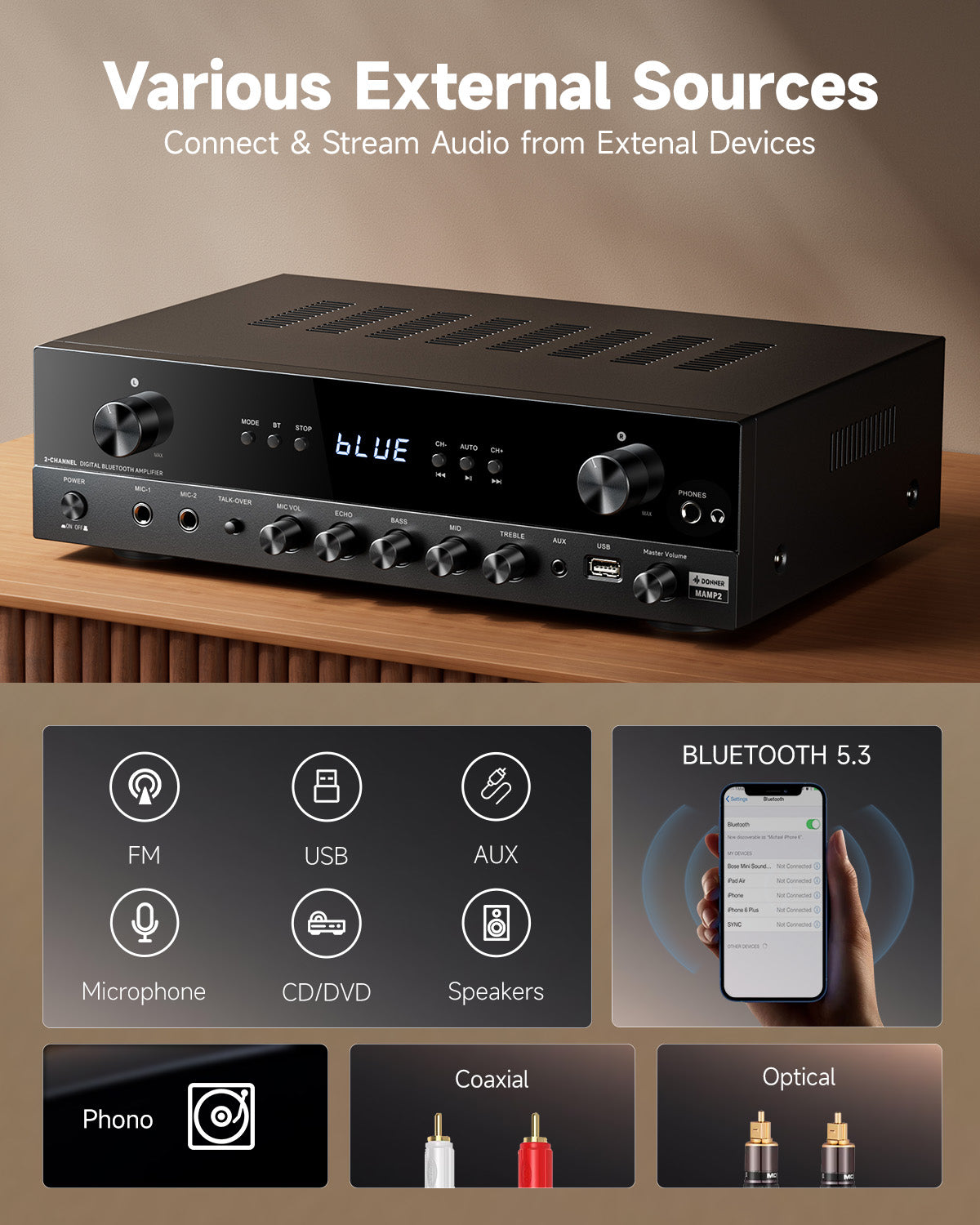 Donner MAMP2 2 Channel Amplifier