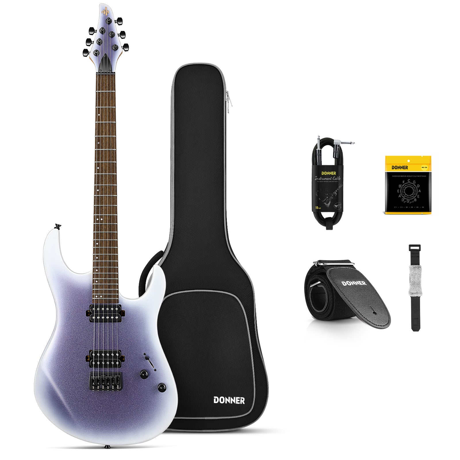 Donner DMT-100 Solid Body Electric Guitar Matte Finish 39 Inch Metal Electric Guitar Beginner Kits