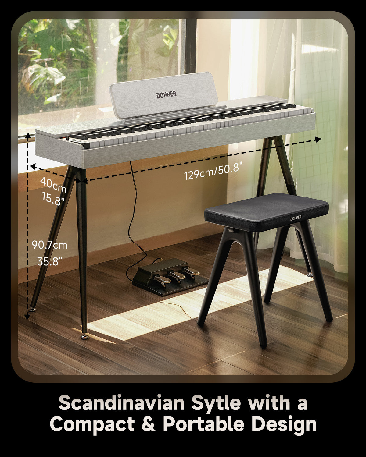 Donner OURA™ S100 Home Digital Piano-White##
