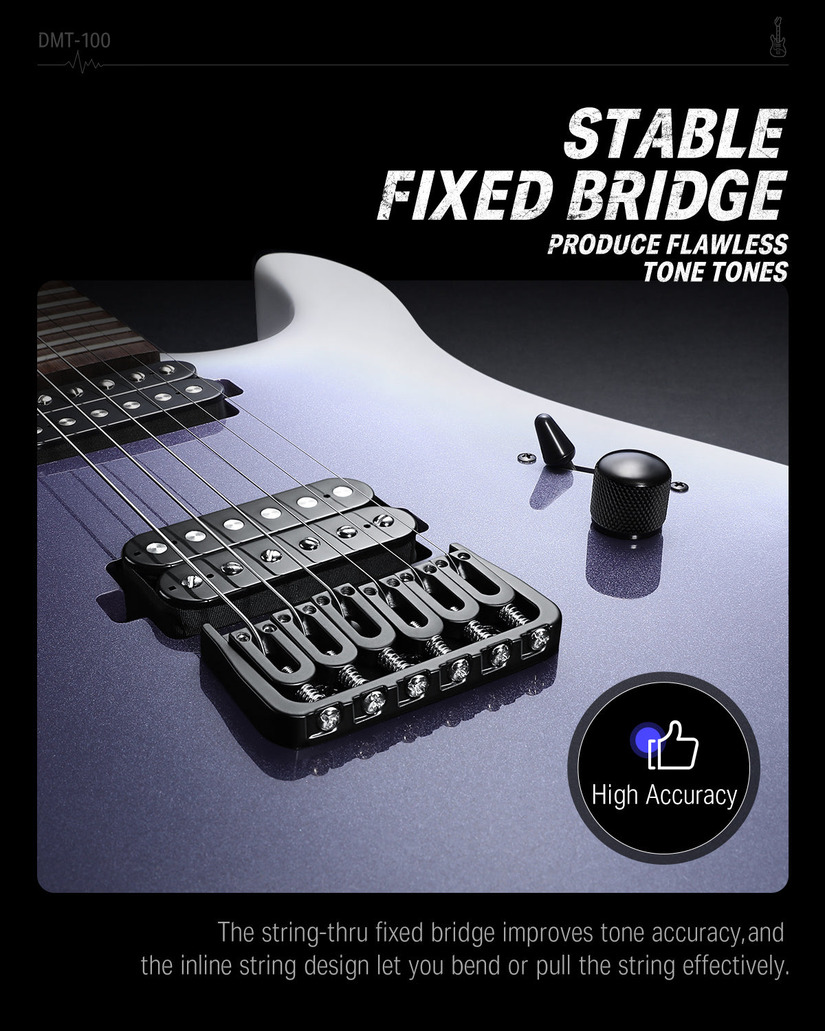 Donner DMT-100 Solid Body Electric Guitar Matte Finish 39 Inch Metal Electric Guitar Beginner Kits
