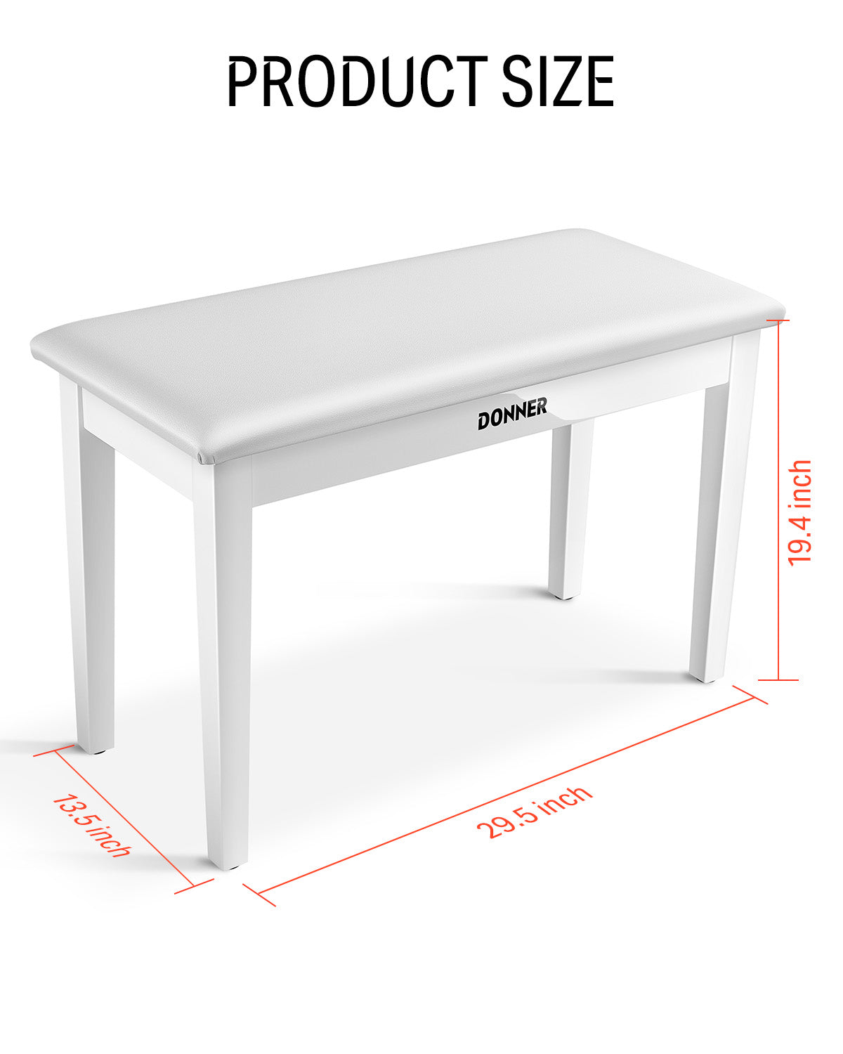 Donner Duet Piano Bench Stool w/Storage
