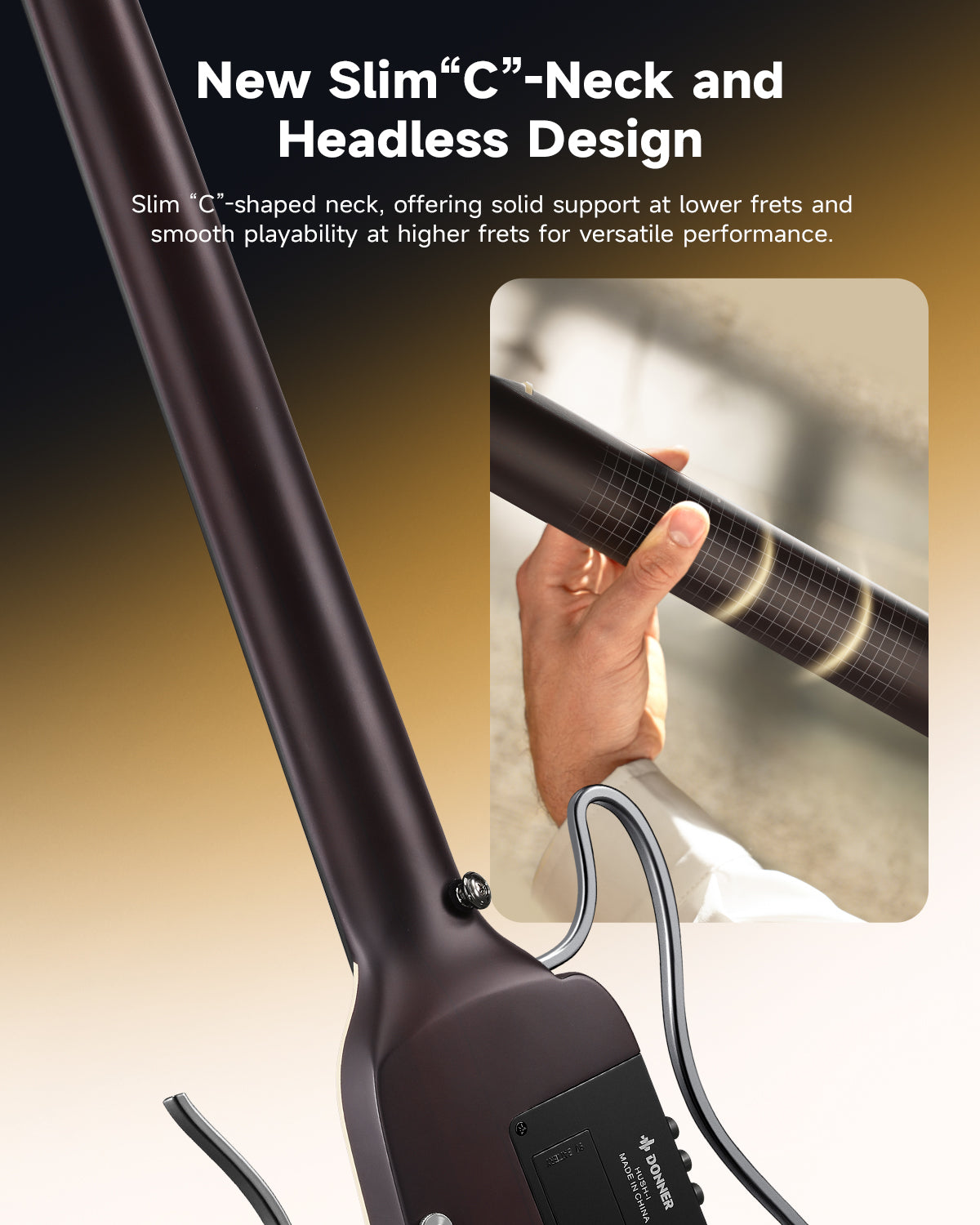 Donner HUSH I Evo2 Guitar-Sunset##