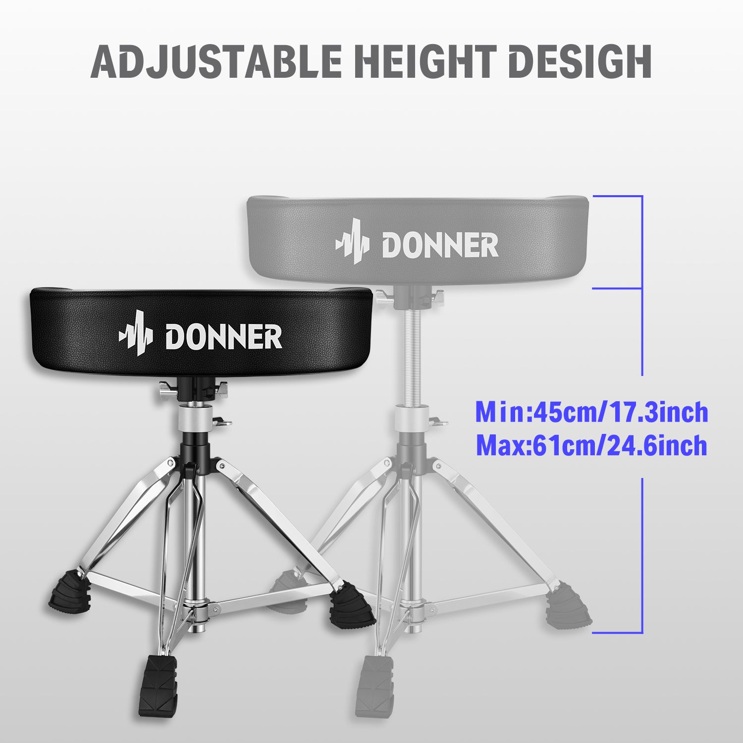 Donner Adjustable Drum Throne Motorcycle Seat Style