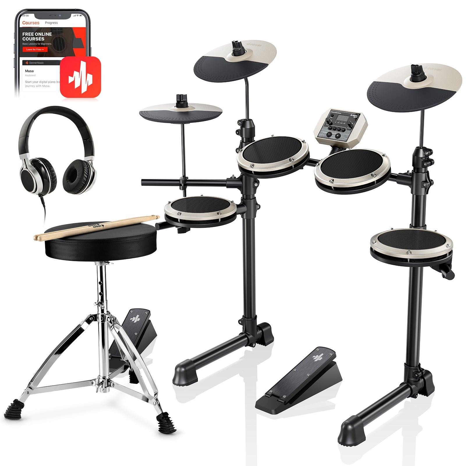 Donner DED-80 Best Electronic Drum Kit For Beginners