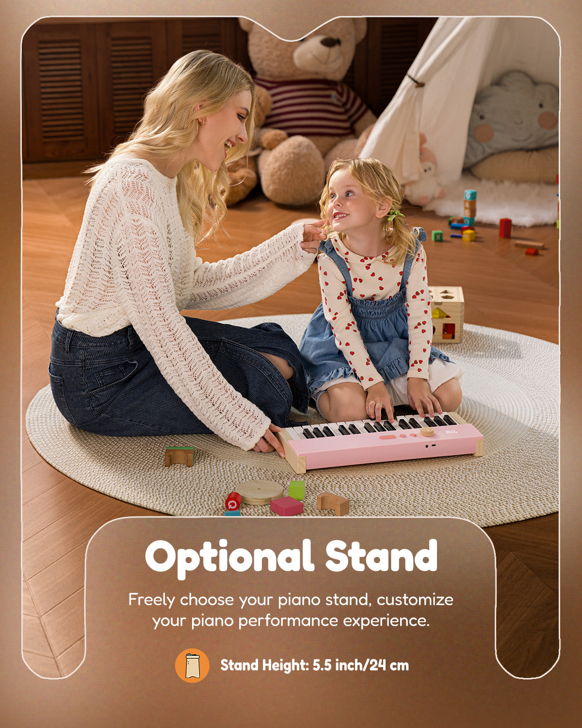 Eastar KIDO V-10 Electronic Keyboard for Children 32 Keys-Pink##