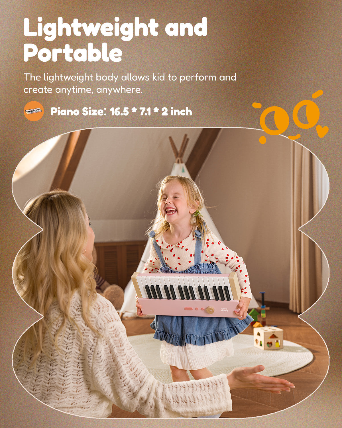 Eastar KIDO V-10 Electronic Keyboard for Children 32 Keys-Pink##