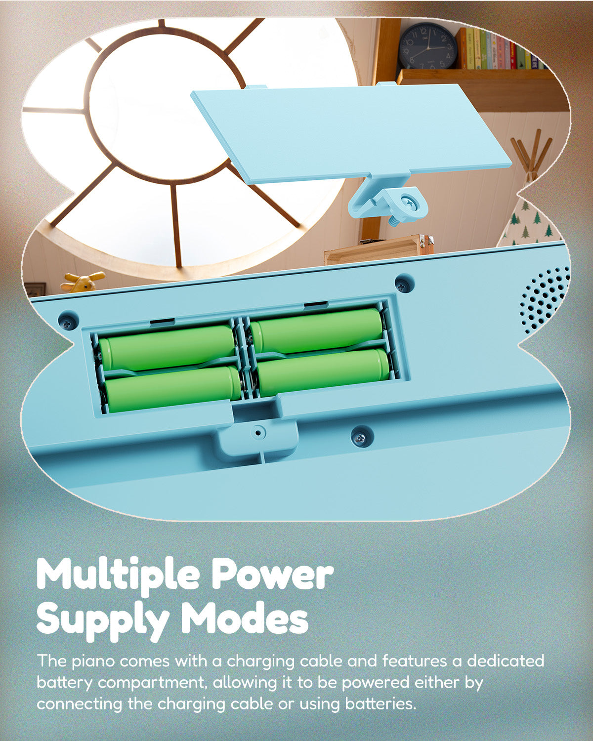 Eastar KIDO V-10 Electronic Keyboard for Children 32 Keys-Blue##