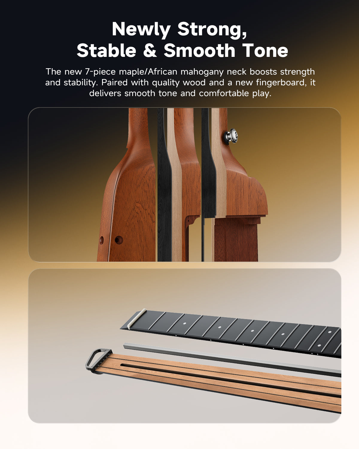 Donner HUSH I Evo2 Guitar-Natural##