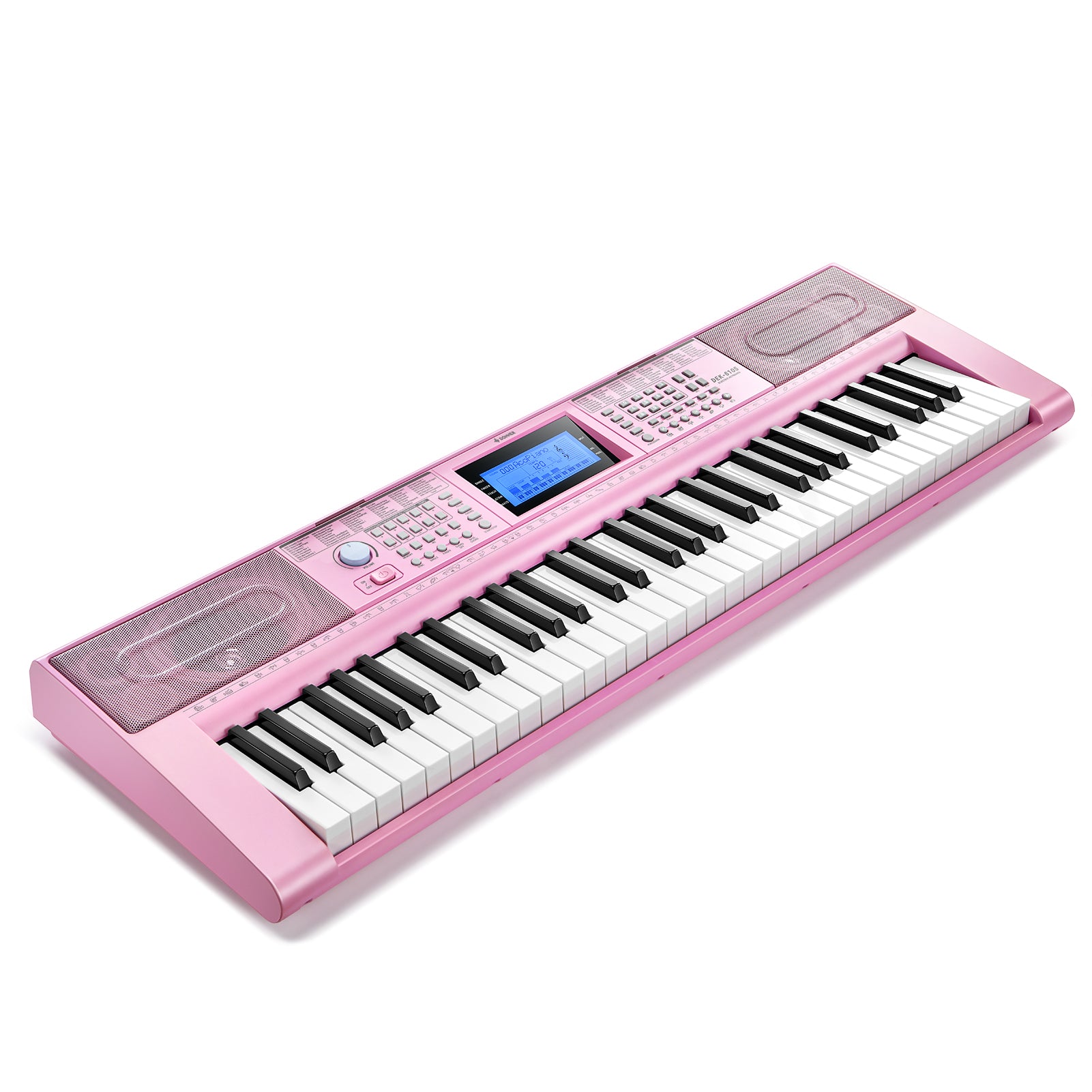 Donner DEK-610 - 61 Key Keyboard Piano for Beginner/Professional with Superior Sound, Elite Teaching Modes, Rich Music Selections, HD Display & Multiple Functions-Pink##