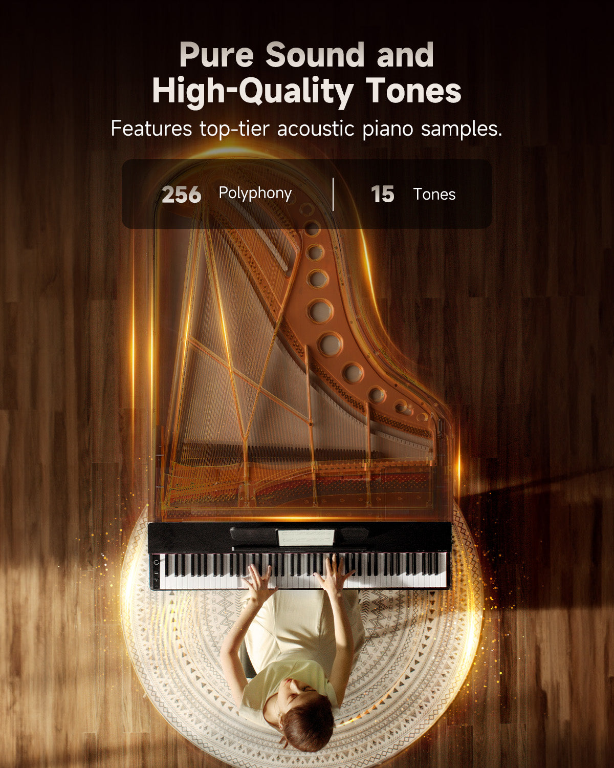 Donner Oura S100 88-key Home Digital Piano Black Oak Grain-Black##