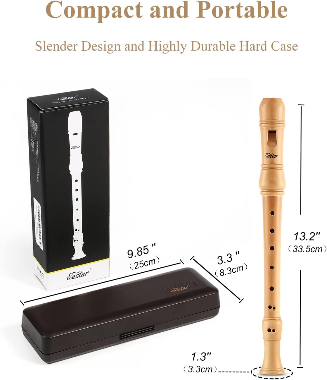 Eastar Soprano Recorder Instrument for Kids Adults Beginners, German fingering C Key Maple Wooden Recorder
