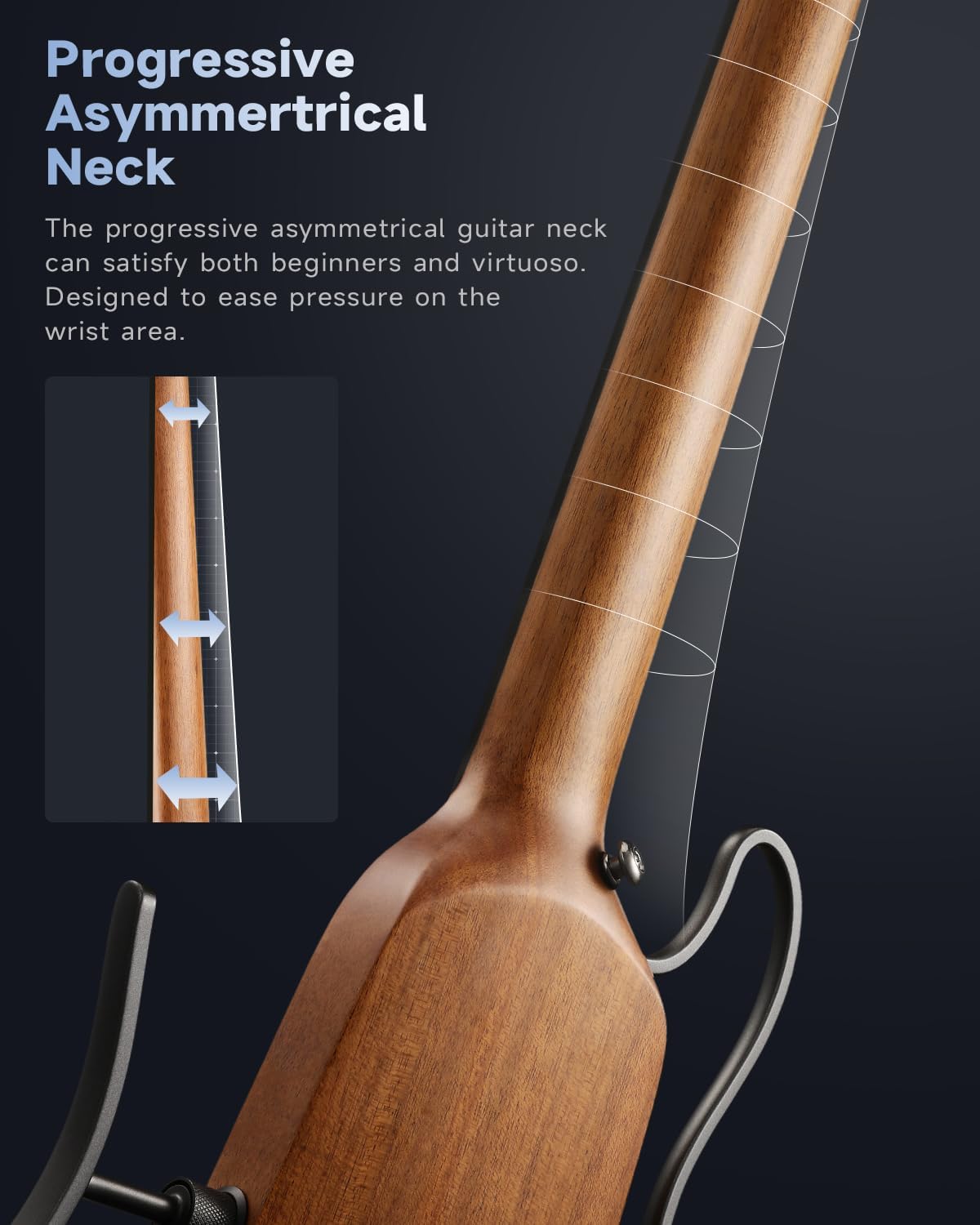 Donner HUSH-X Electric Guitar Kit - Featherlight and Quiet Performance Headless Guitar for Travel and Practice