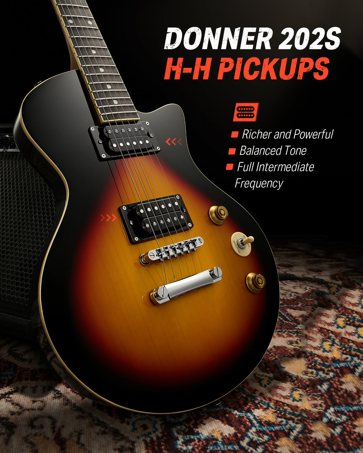 Donner DSC-128 39" Electric Guitar-Sunburst##
