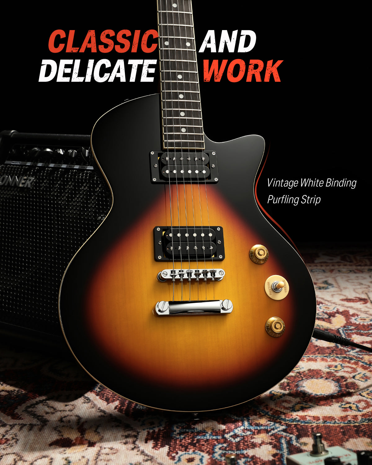 Donner DSC-128 39" Electric Guitar-Sunburst##
