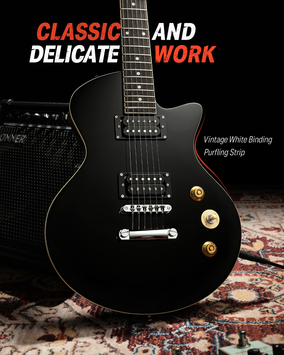 Donner DSC-128 39" Electric Guitar-Black##