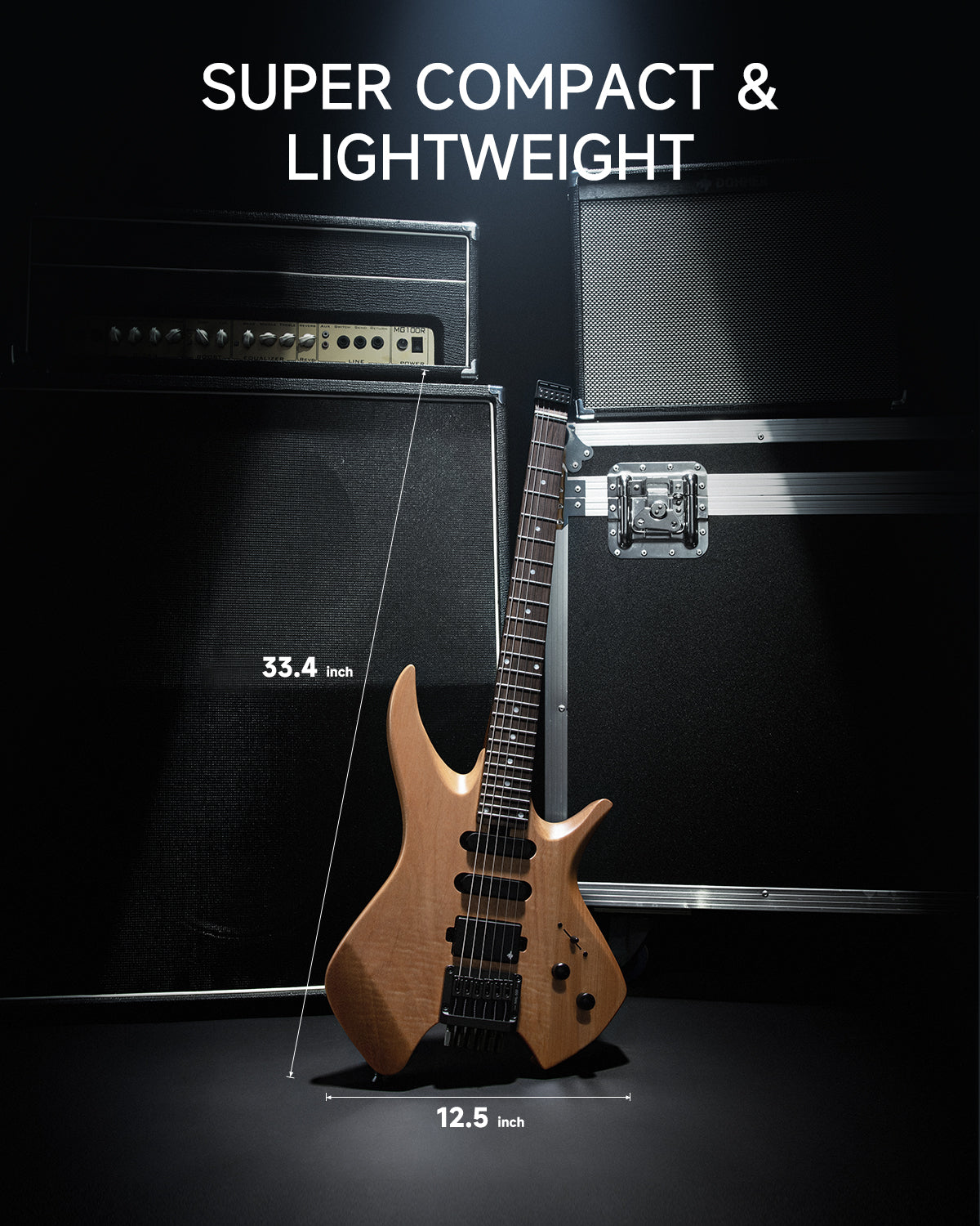Donner NHL-500 Headless Electric Guitar -Natural##