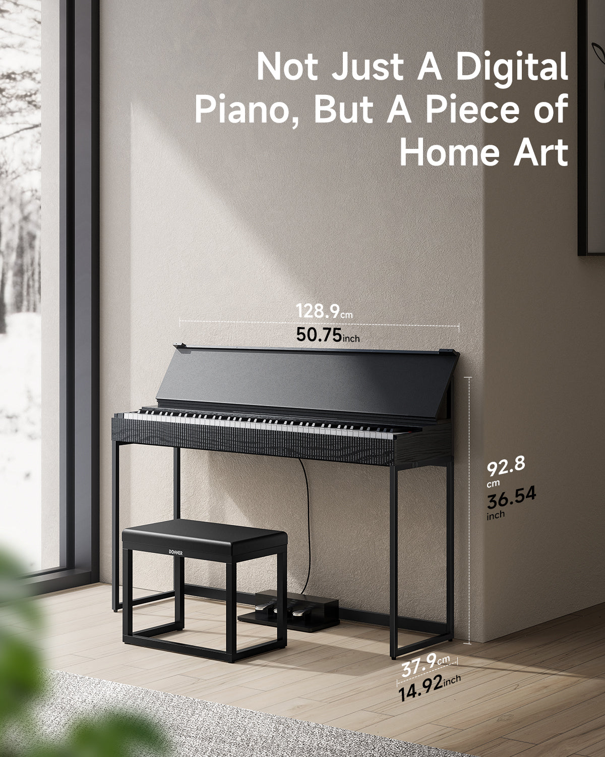 Donner OURA™ S300 88-key Home Digital Piano - Black Wood Grain -donner music AU