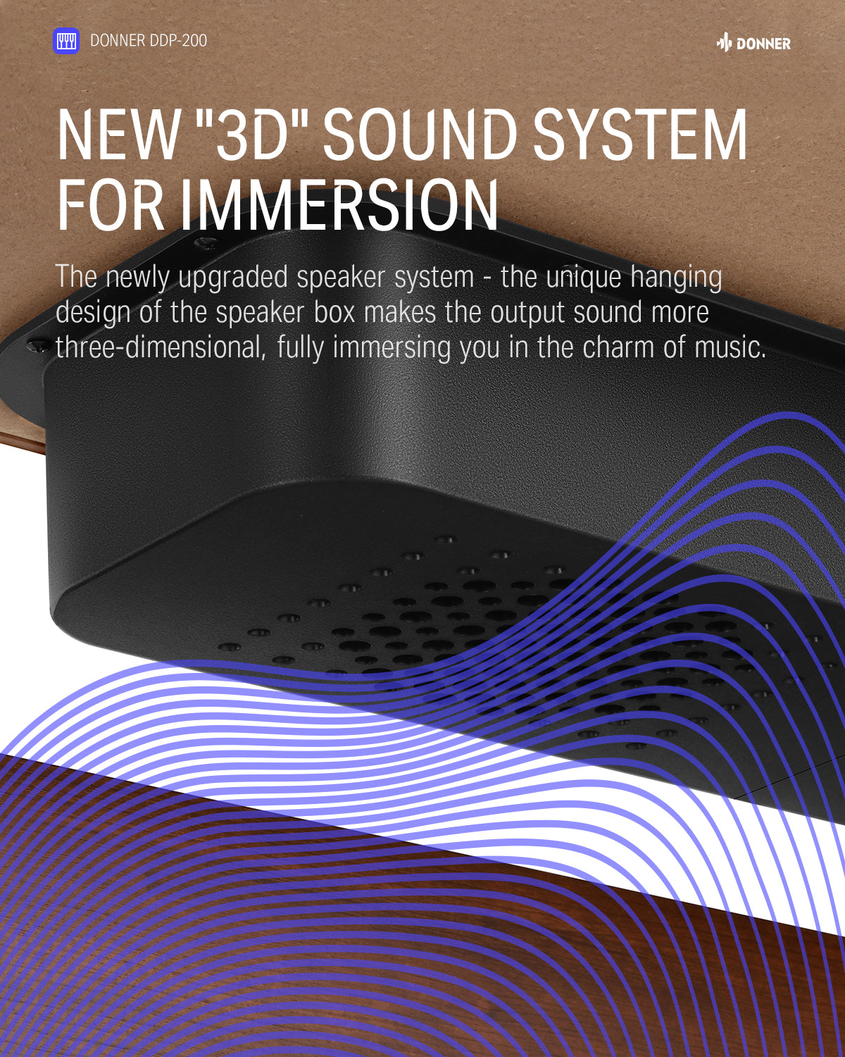 Donner DDP-200 Wooden Dynamic Hammer Action 88 Key Weighted Upright Digital Piano-Original##