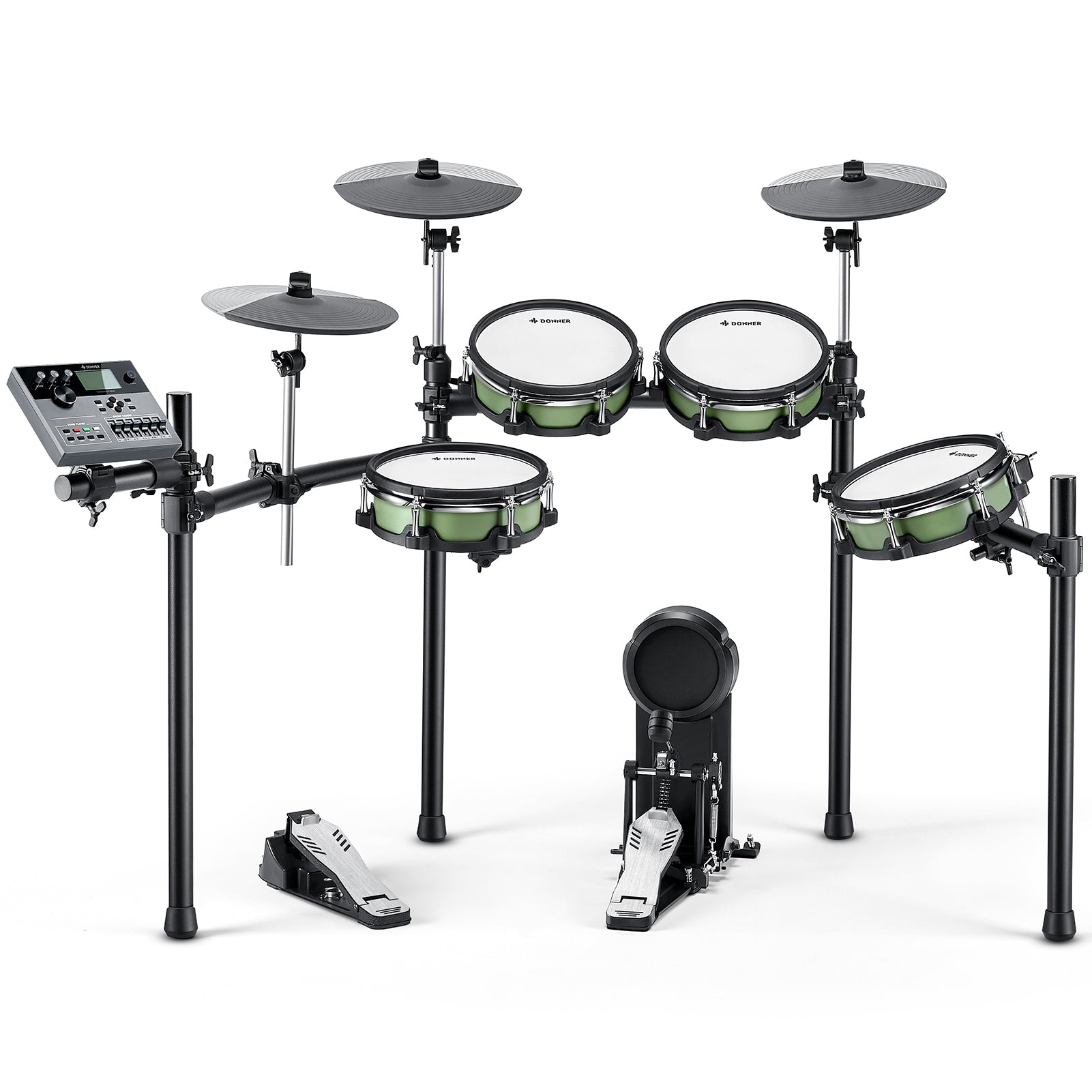 Donner DED-500 Electric Drum Set with Industry Standard Mesh Heads and Included BD Pedal for Optimal Performance and Feel - USB Professional Studio Integration-DED500##