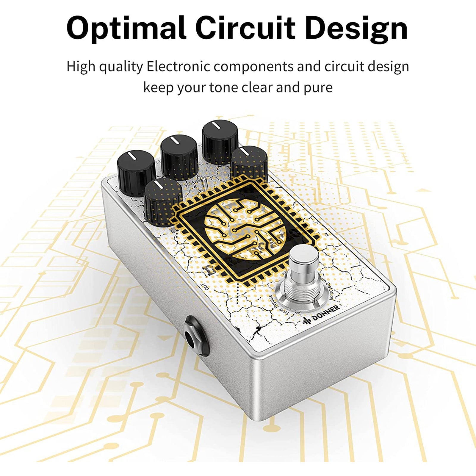 Donner Guitar Distortion Pedal, Dark Horizon High Gain Distortion with 3-Band EQ True Bypass - Donner music-AU