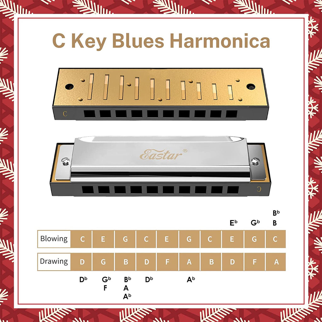 Eastar Major Blues Harmonica 7 Keys Diatonic Harmonica Donner