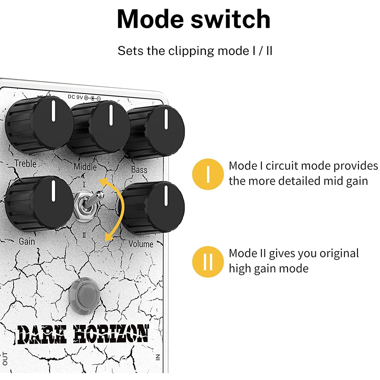 Donner Guitar Distortion Pedal, Dark Horizon High Gain Distortion with 3-Band EQ True Bypass - Donner music-AU
