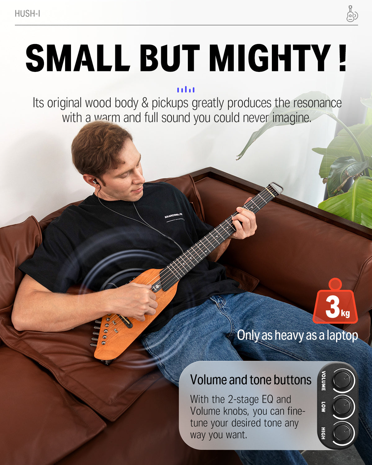 Donner HUSH-I Mute Guitar Kit for Travel Silent Practice
