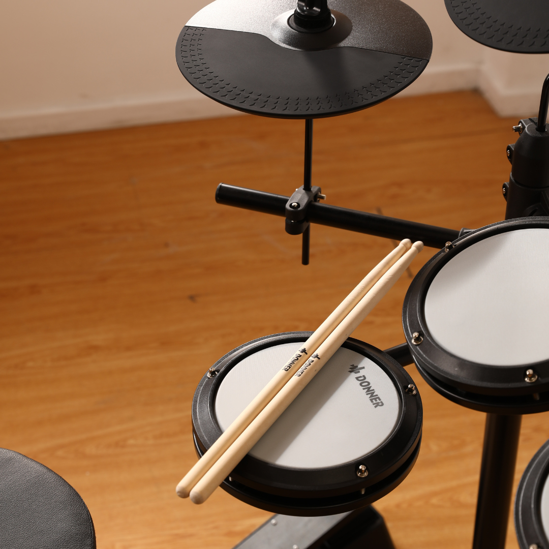 Donner DED-80 Best Electronic Drum Kit For Beginners with Headphones/Drum Throne-Black##