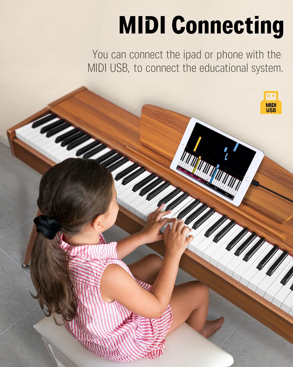 Donner DDP-80 88-key Full-Weighted Home Digital Piano, Beautiful Wooden Style with Three Pedals - Donner music-AU