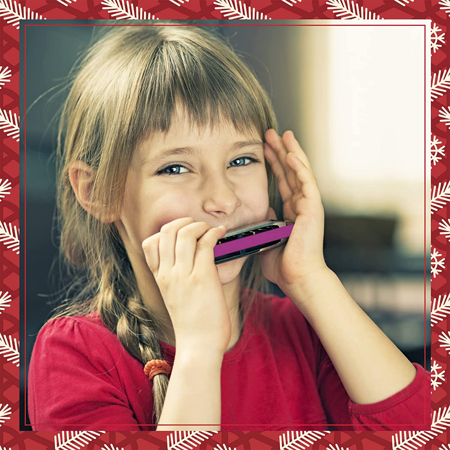 Eastar Major Blues Diatonic Harmonica, 10 Holes C Key Beginner Harmonica for Kids Children Adults Students, with Hard Case and Cloth, Pink
