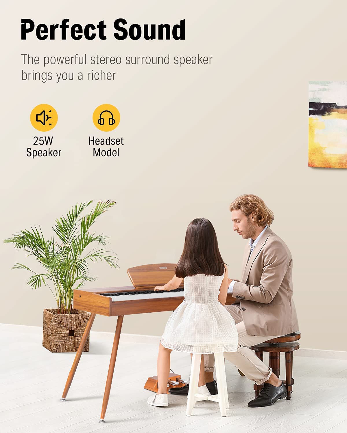 Donner DDP-80 88-key Full-Weighted Home Digital Piano, Beautiful Wooden Style with Three Pedals - Donner music-AU