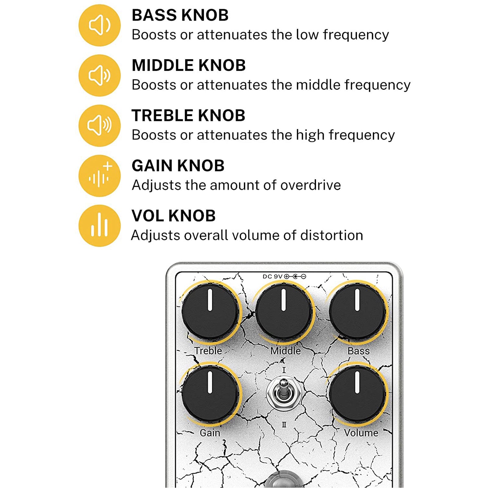 Donner Guitar Distortion Pedal, Dark Horizon High Gain Distortion with 3-Band EQ True Bypass - Donner music-AU