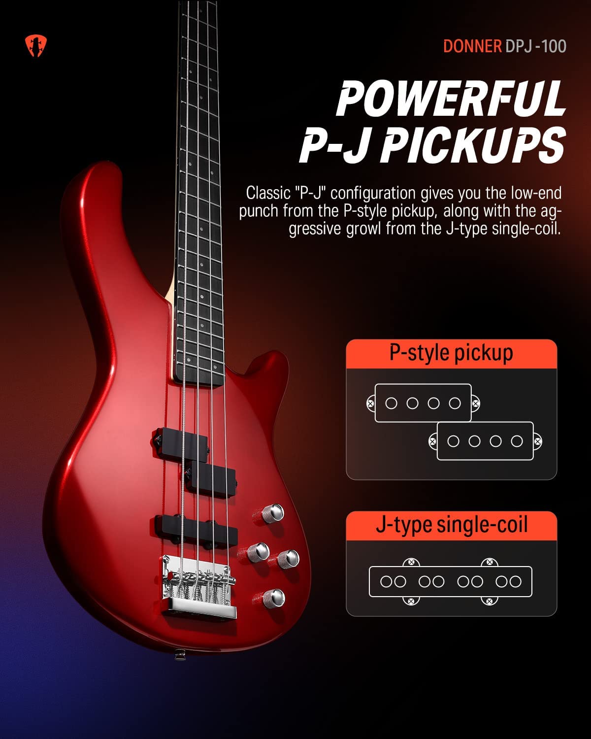 Donner DPJ-100 Electric Bass Guitar